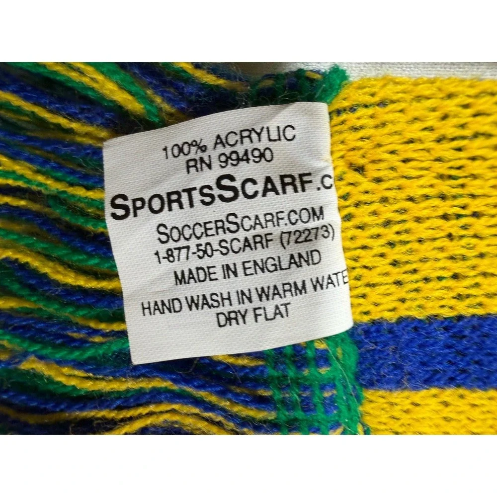 Brazil Soccer Knit‎ Scarf Green Yellow Futbol Fan Streetwear Football Core